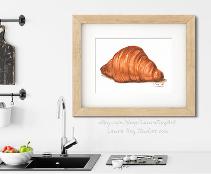 Croissant Watercolor | Giclée Print