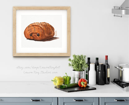 Pain au Chocolat Watercolor | Giclée Print