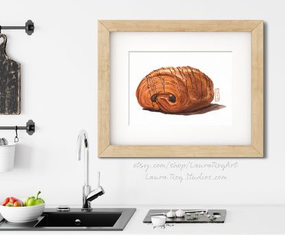 Pain au Chocolat Watercolor | Giclée Print