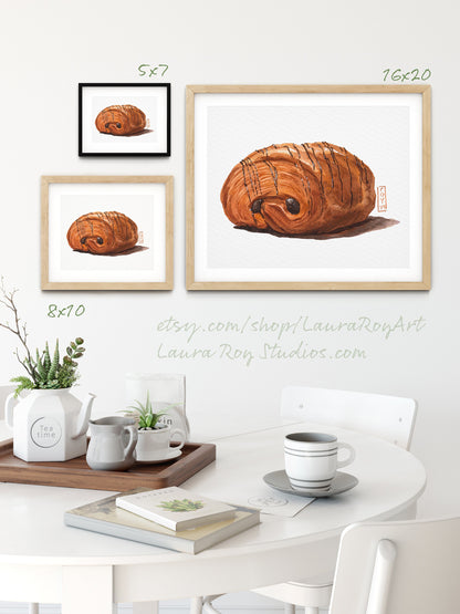 Pain au Chocolat Watercolor | Giclée Print