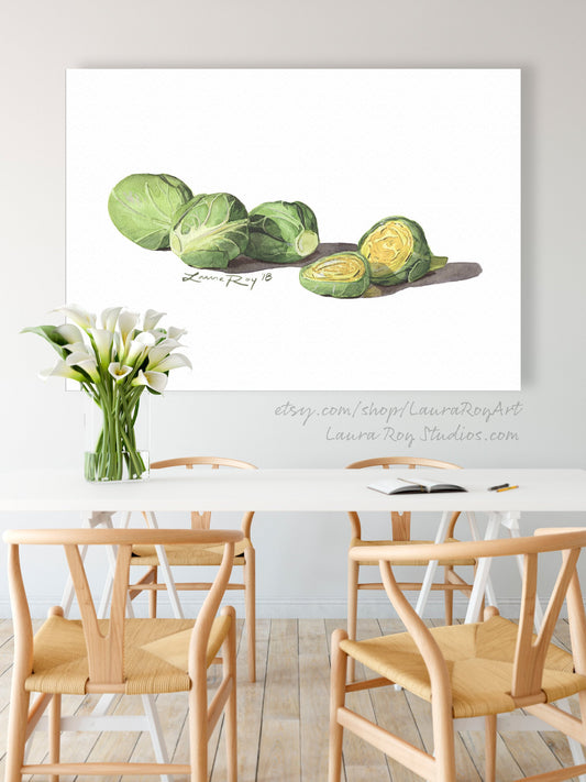 Brussels Sprouts Watercolor | Giclée Print