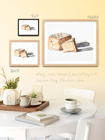 Triple Cème Soft Cheese Watercolor | Giclée Print