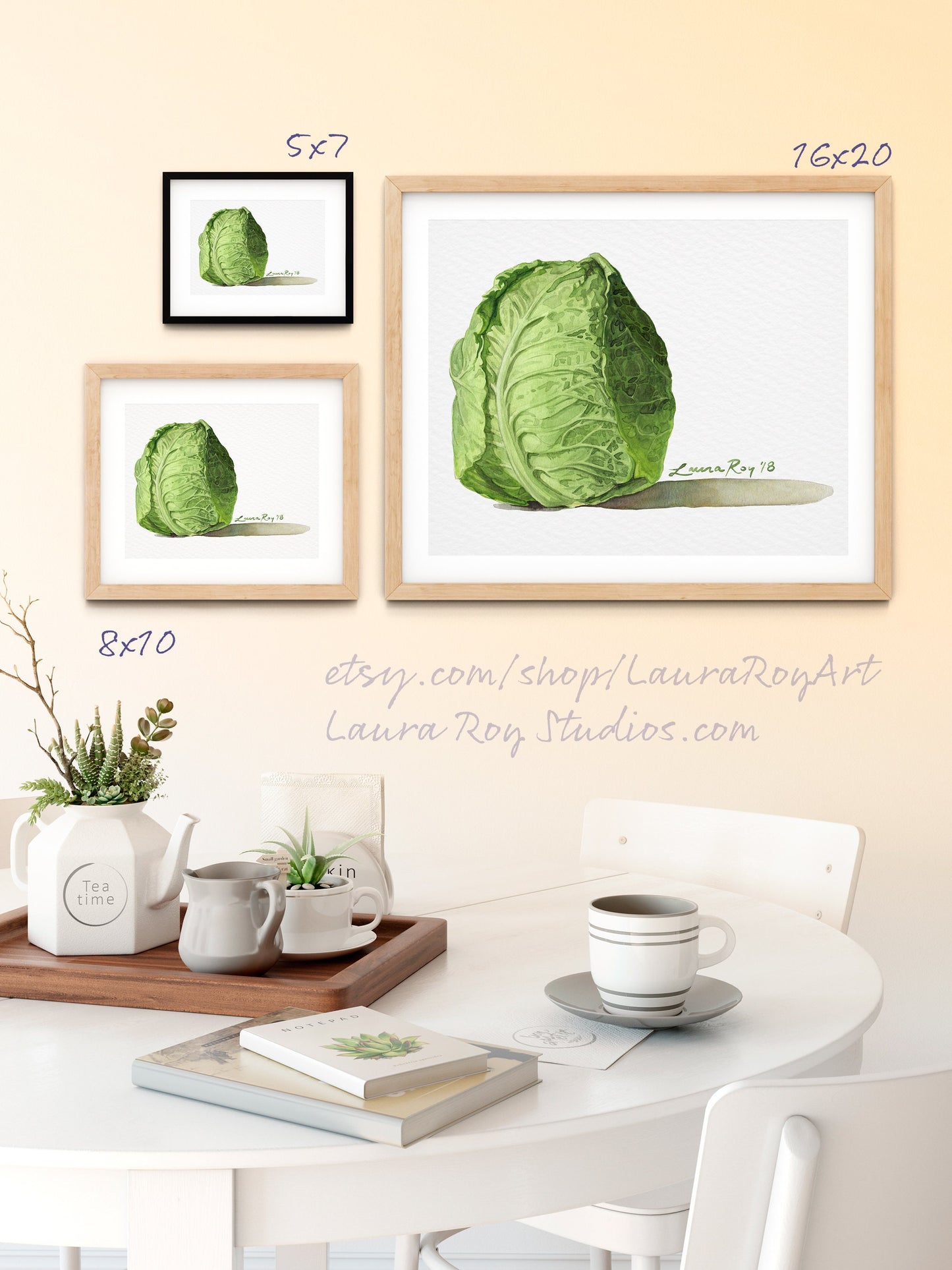 Green Savoie Cabbage Watercolor | Giclée Print