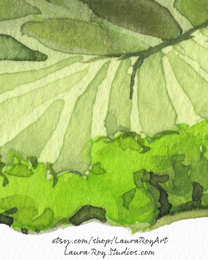Mustard Greens Watercolor | Giclée Print