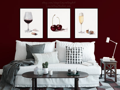 Black Cherries Watercolor | Giclée Print