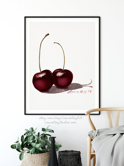 Black Cherries Watercolor | Giclée Print