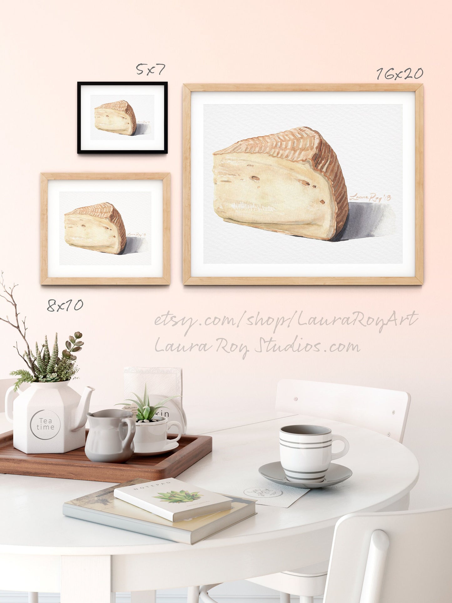 Goat Cheese Wedge Watercolor | Giclée Print