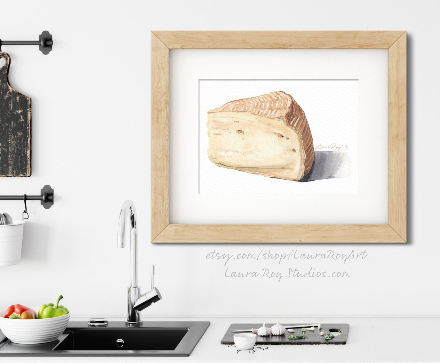 Goat Cheese Wedge Watercolor | Giclée Print