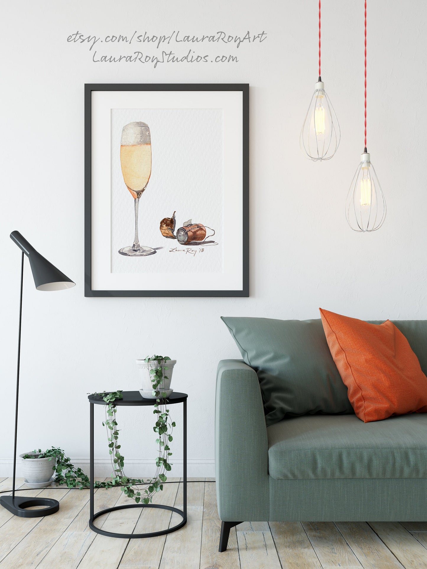 Glass of Champagne Watercolor | Giclée Print