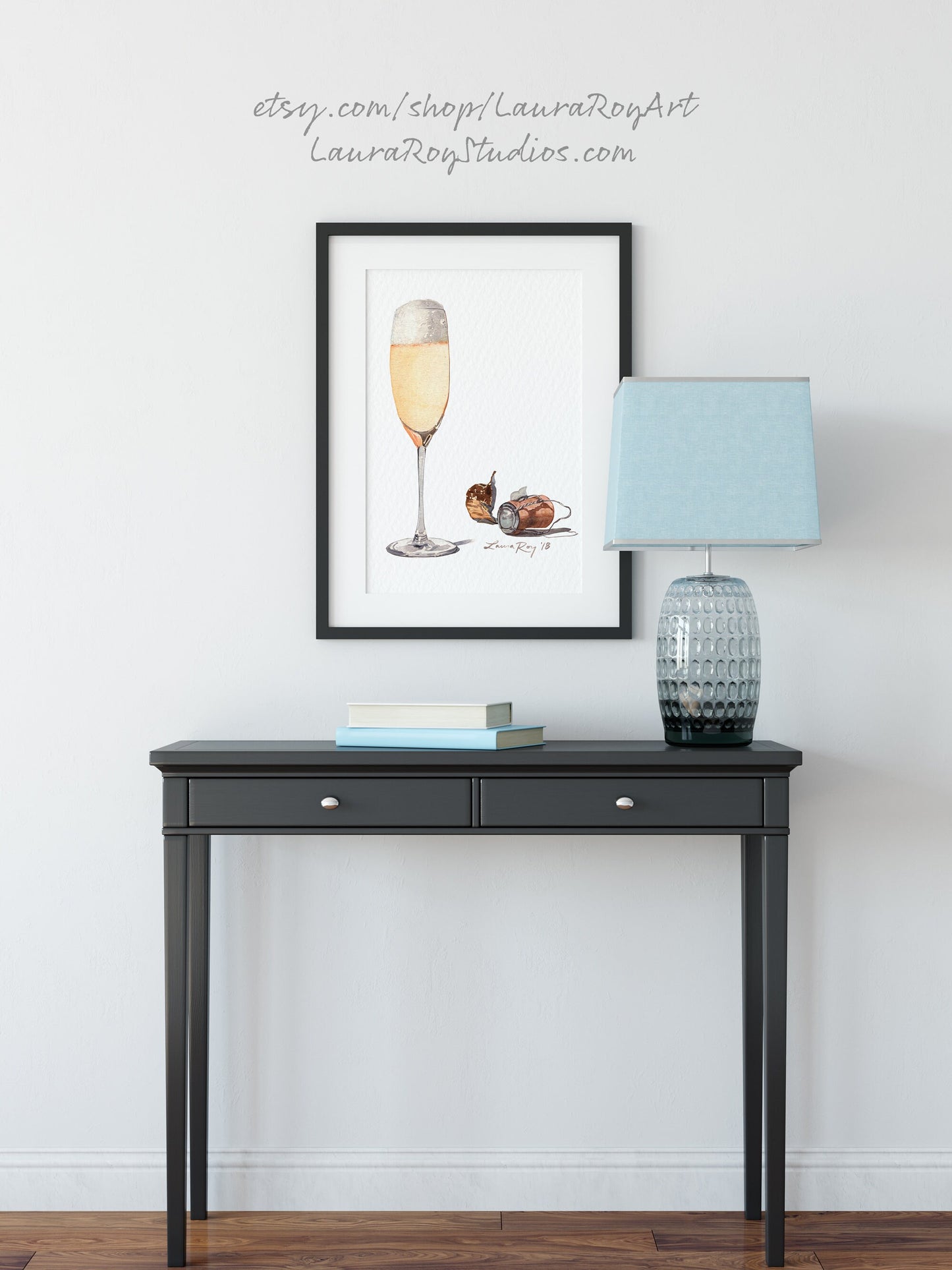 Glass of Champagne Watercolor | Giclée Print