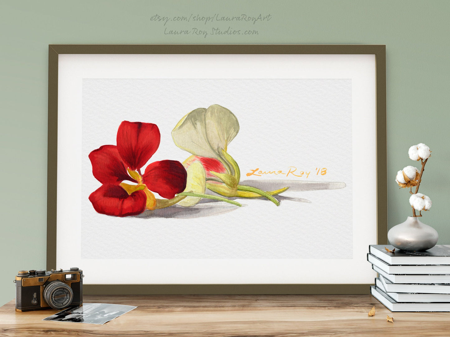 Nasturtiums Watercolor | Giclée Print