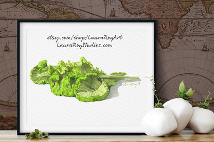 Mustard Greens Watercolor | Giclée Print