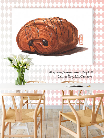 Pain au Chocolat Watercolor | Giclée Print