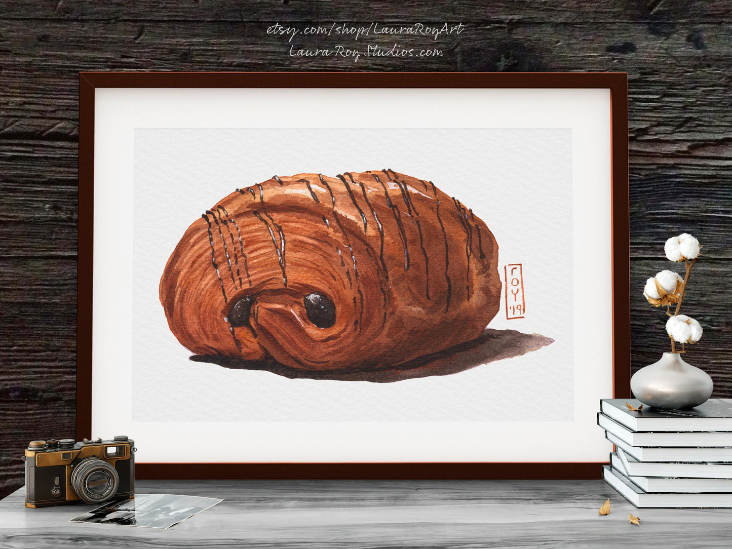 Pain au Chocolat Watercolor | Giclée Print