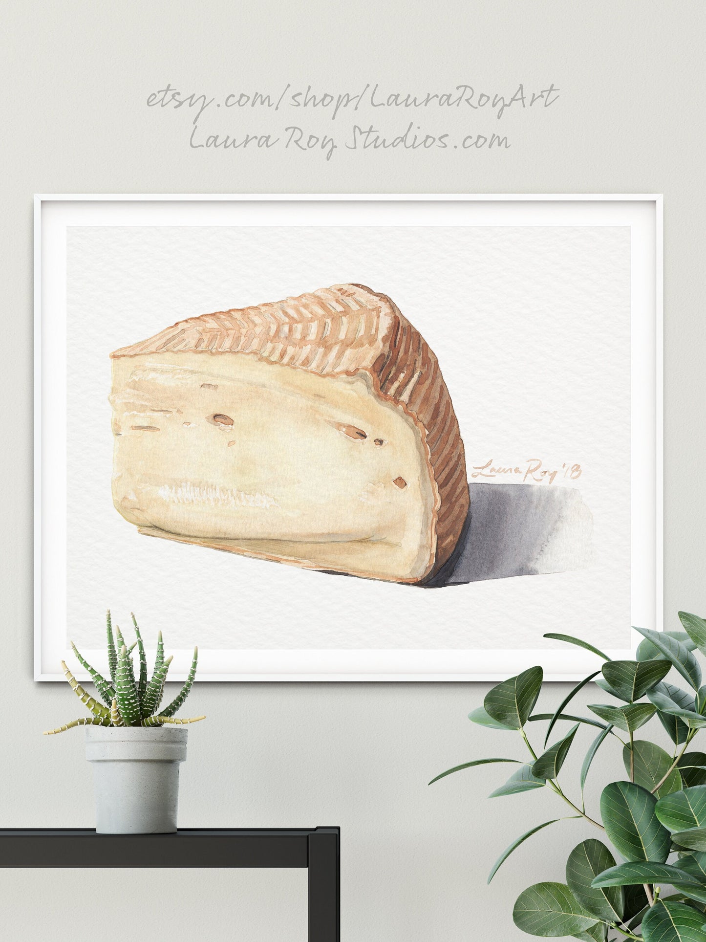 Goat Cheese Wedge Watercolor | Giclée Print