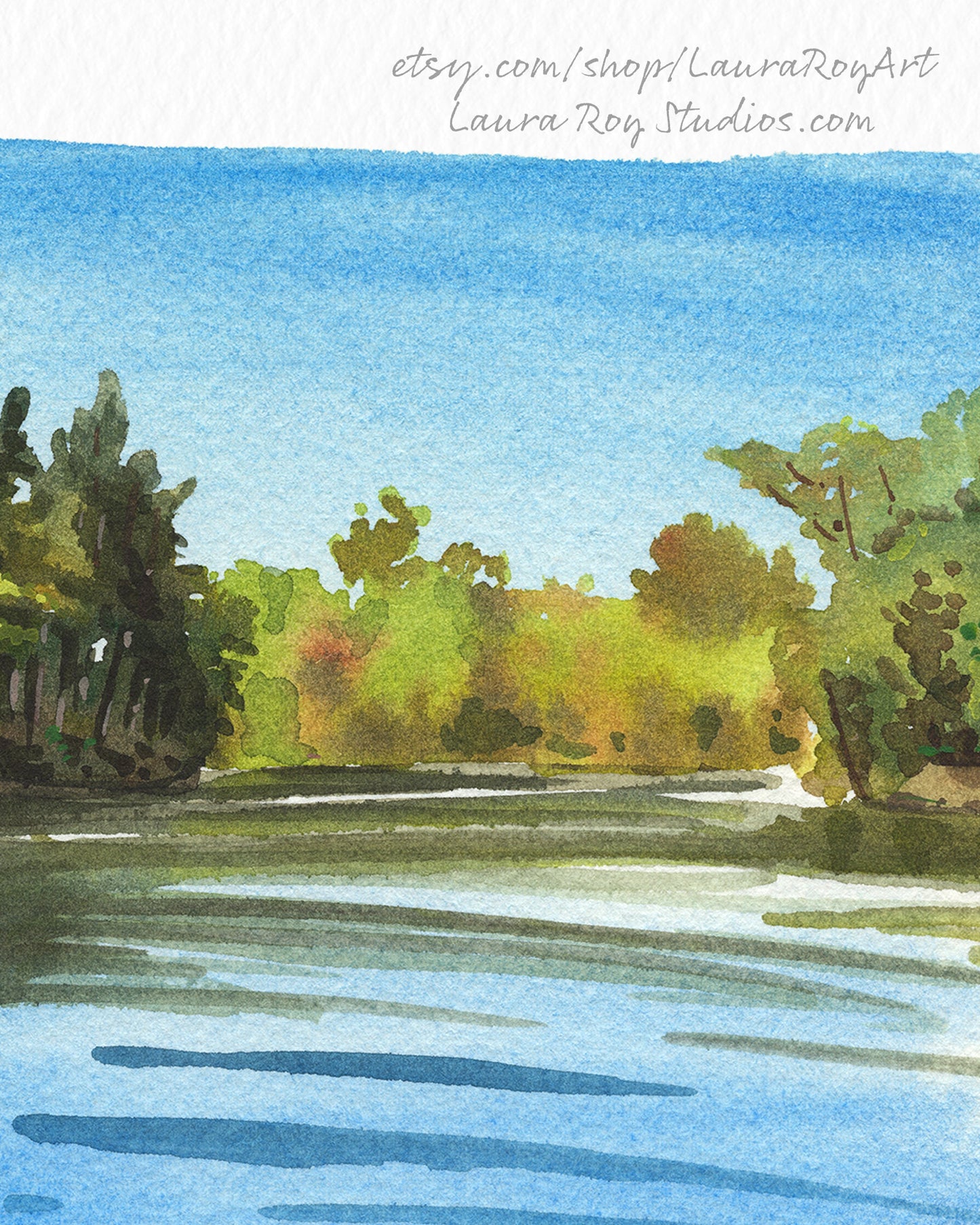 Morning Lake Watercolor | Giclée Print