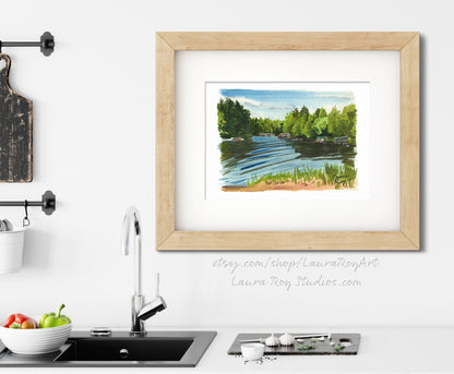 Afternoon Lake Watercolor | Giclée Print