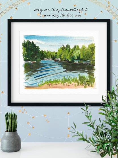 Afternoon Lake Watercolor | Giclée Print