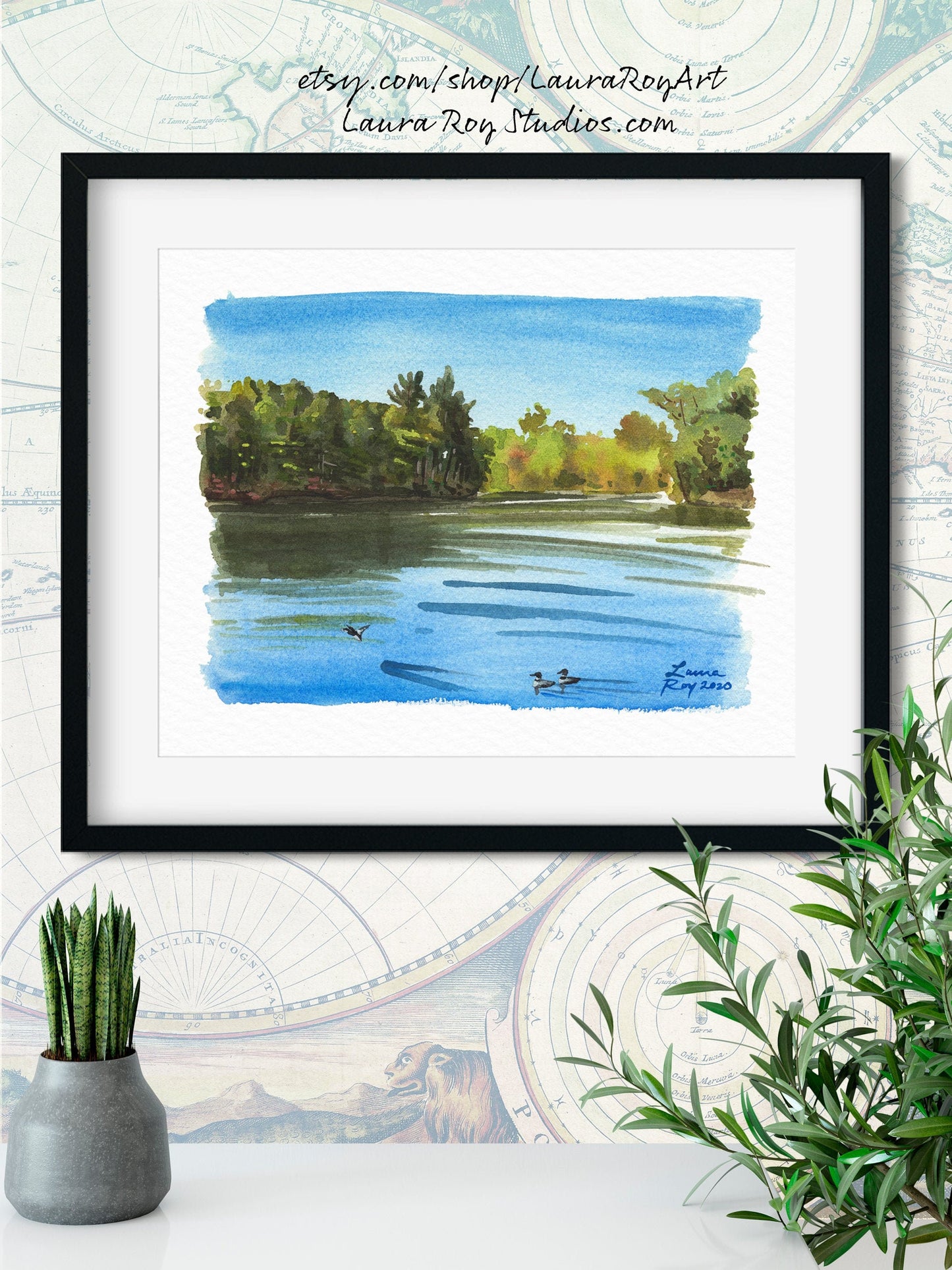 Morning Lake Watercolor | Giclée Print