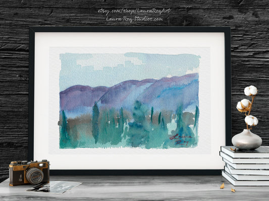 Banff Fog Watercolor | Giclée Print