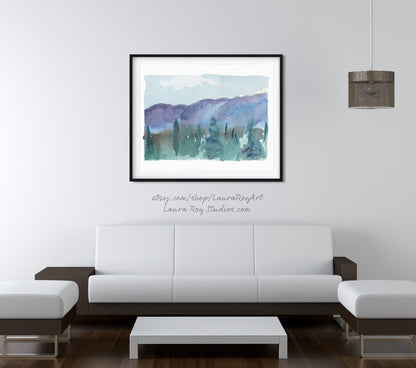 Banff Fog Watercolor | Giclée Print