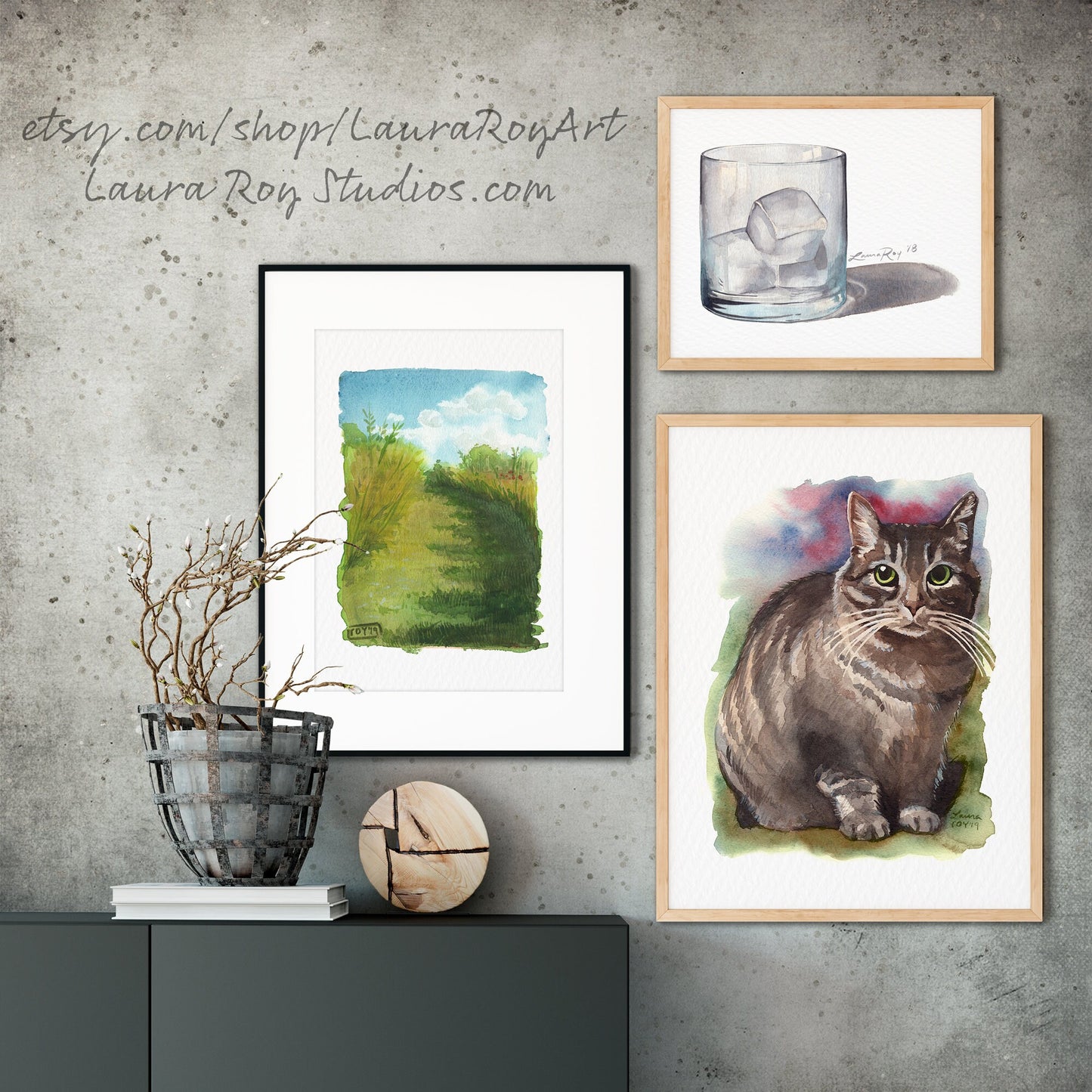 Grey Tabby Cat Watercolor | Giclée Print