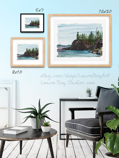 Lake Tahoe D. L. Bliss Watercolor | Giclée Print