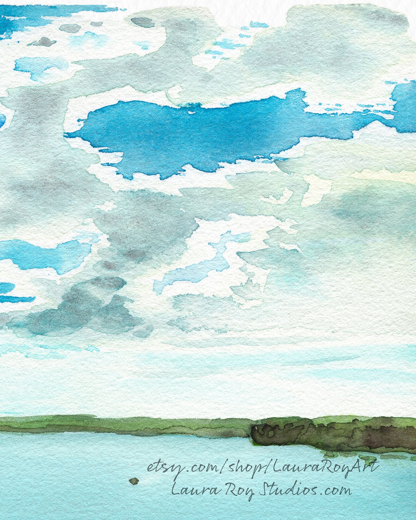 Moon over Mississippi Watercolor | Giclée Print