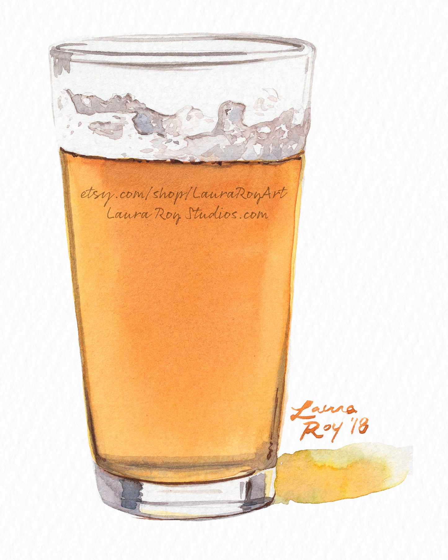 Pint of Beer Watercolor | Giclée Print