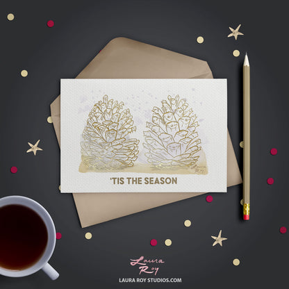 Pine Cones Holiday Card/Set