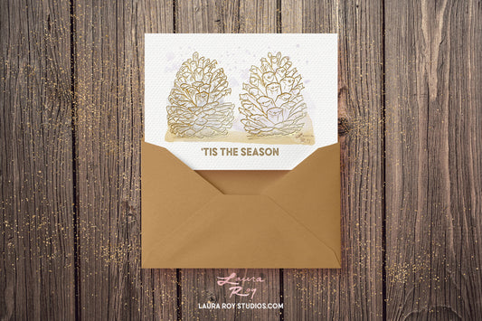 Pine Cones Holiday Card/Set