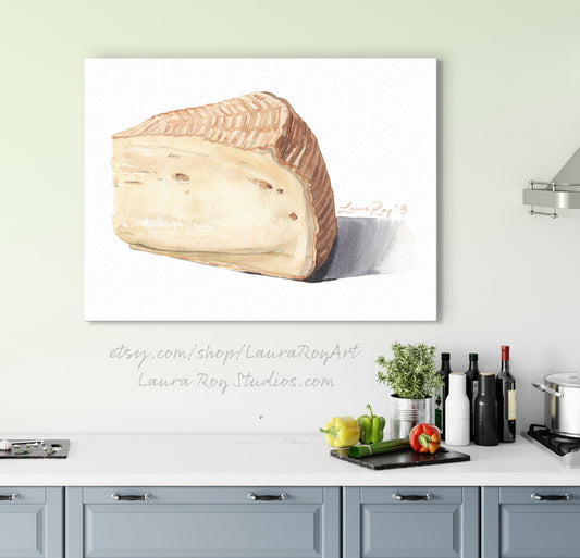 Goat Cheese Wedge Watercolor | Giclée Print
