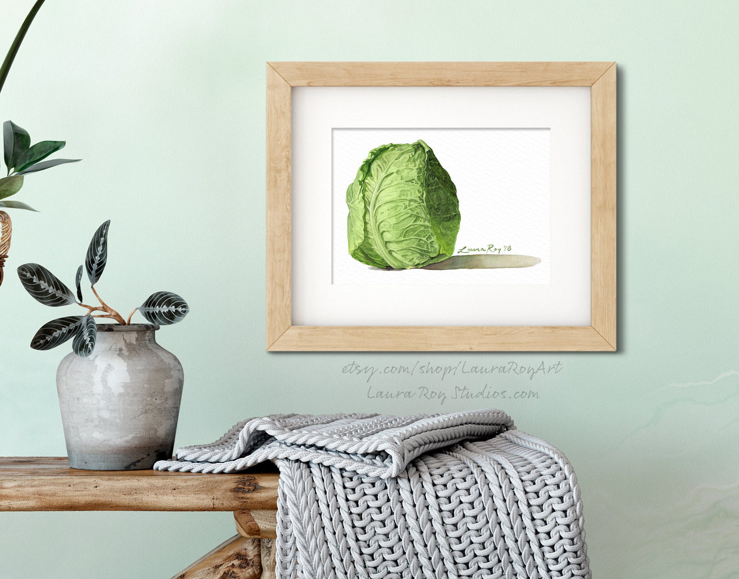 Green Savoie Cabbage Watercolor | Giclée Print