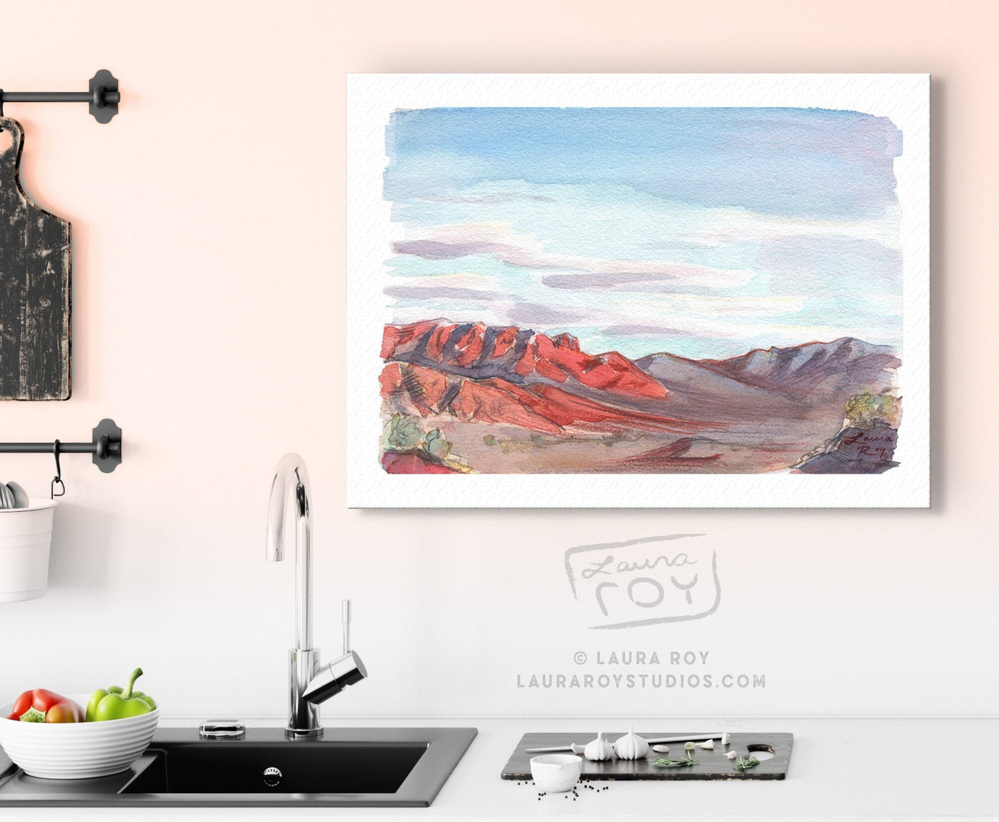 Sandias Sunset Watercolor | Giclée Print