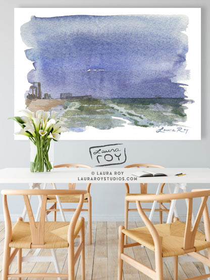 Stormy Daytona Watercolor | Giclée Print