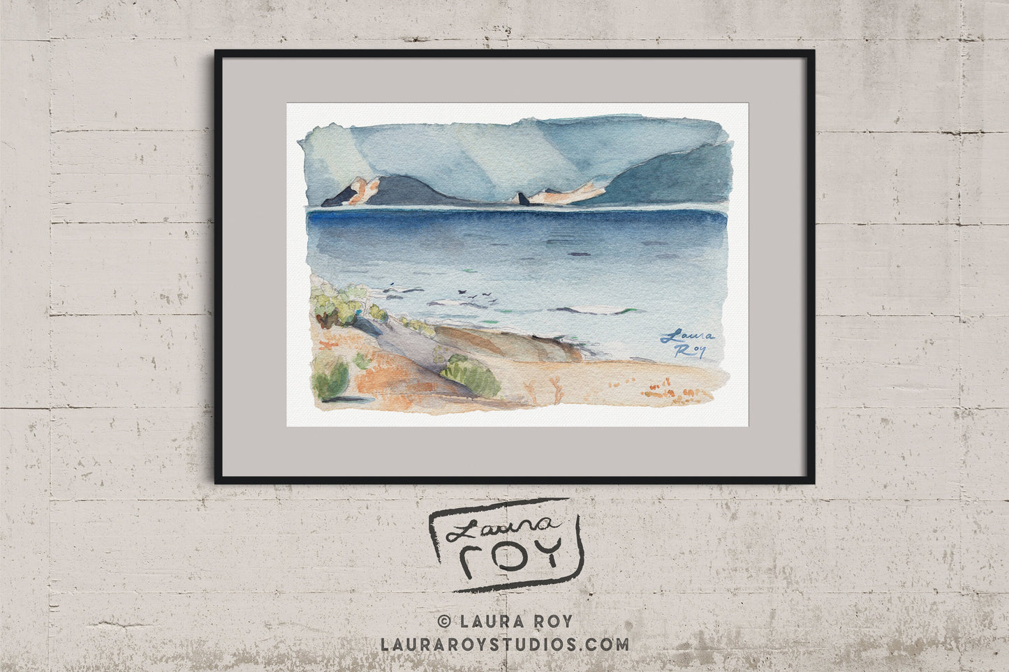 Sunbeams over Pyramid Lake Watercolor | Giclée Print