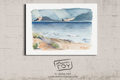 Sunbeams over Pyramid Lake Watercolor | Giclée Print