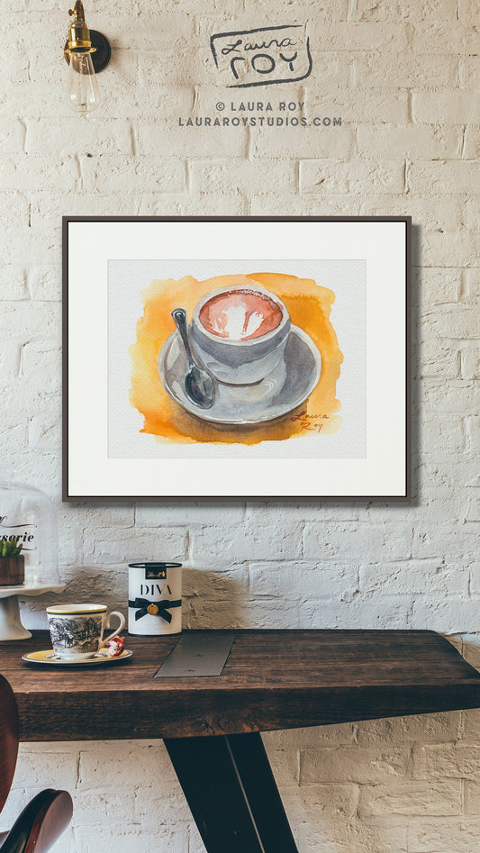 Cappuccino Watercolor | Giclée Print