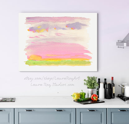 Prairie Sunrise Abstract Watercolor Giclée Print