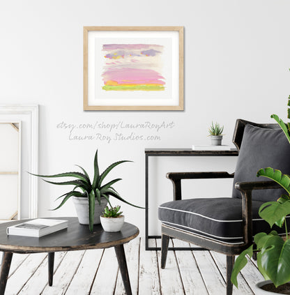 Prairie Sunrise Abstract Watercolor Giclée Print