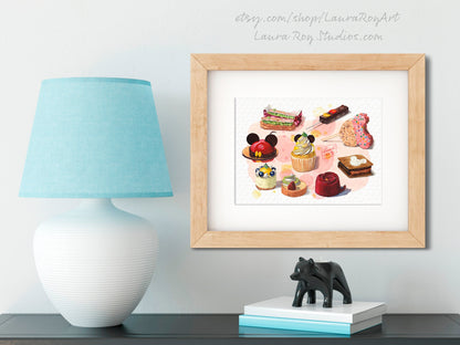 Desserts of Disney Watercolor Giclée Print | Disney Springs Treats Paintings