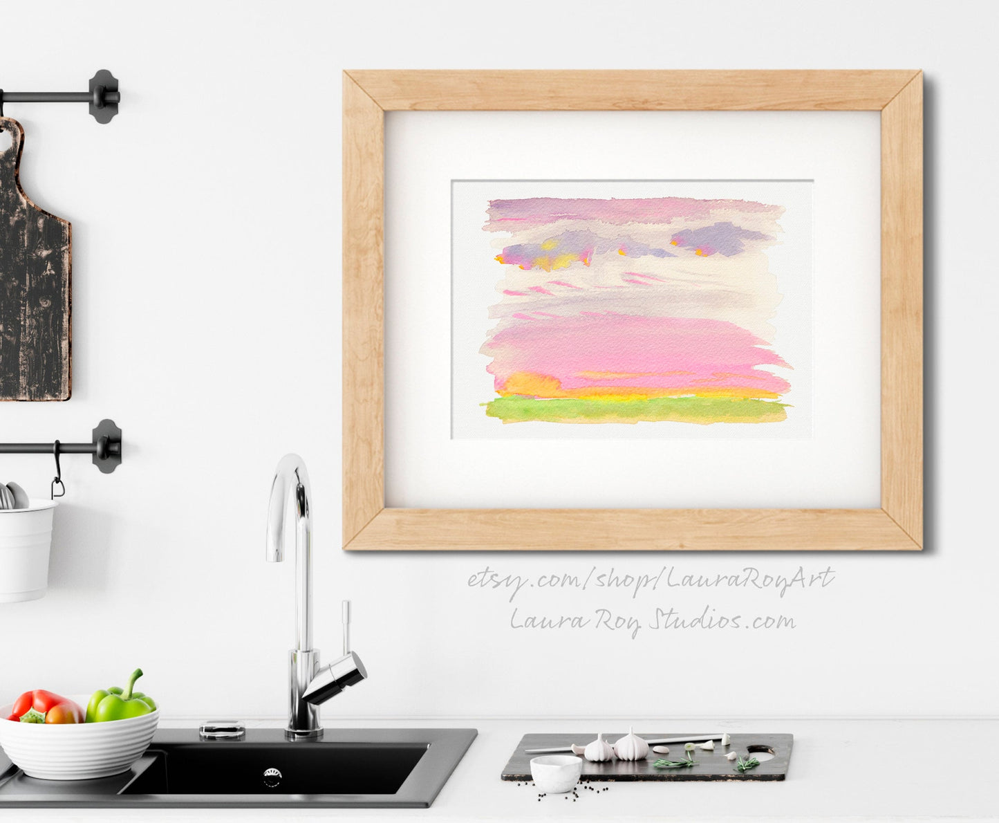 Prairie Sunrise Abstract Watercolor Giclée Print