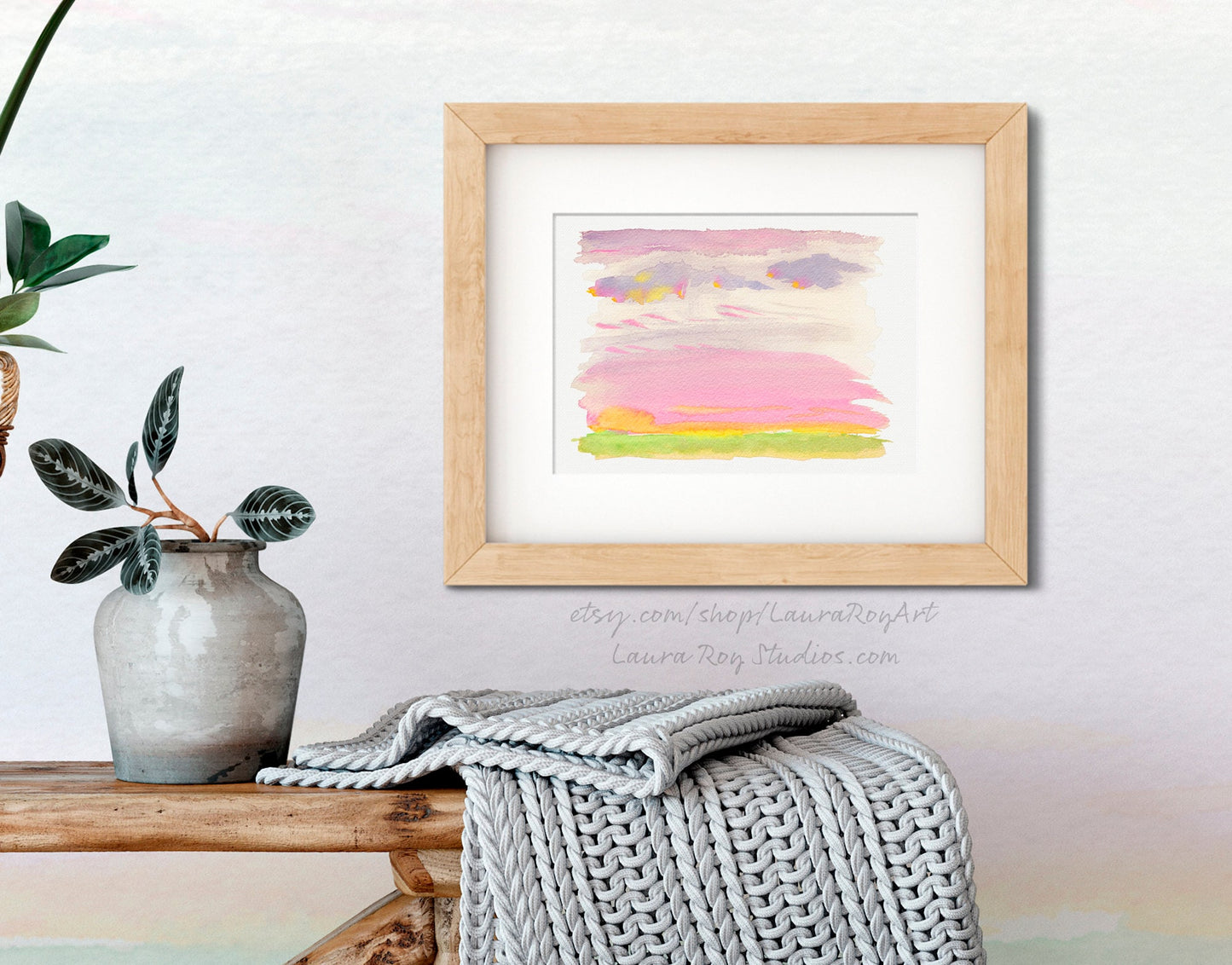 Prairie Sunrise Abstract Watercolor Giclée Print