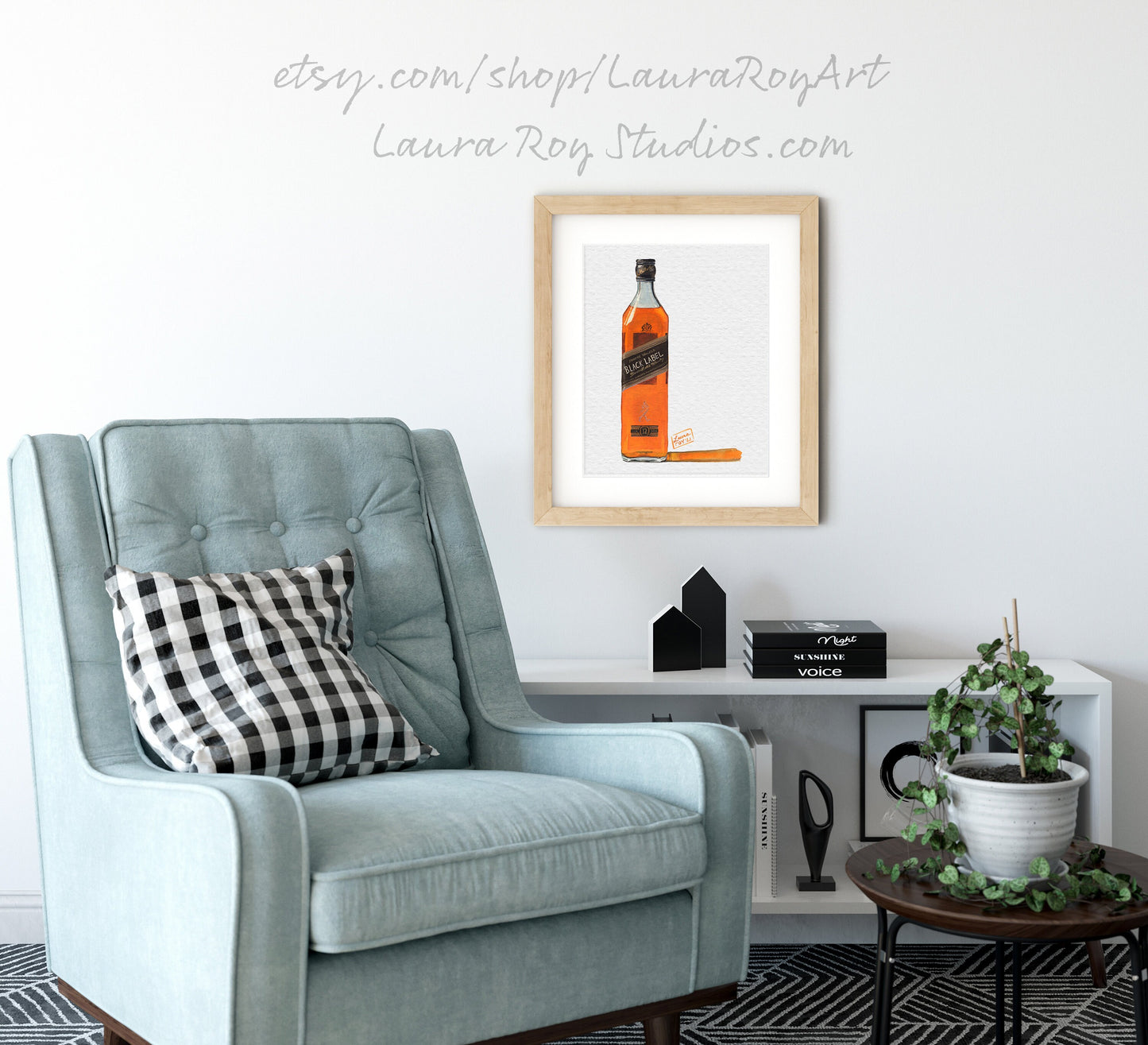 Johnny Walker Black Watercolor | Giclée Print