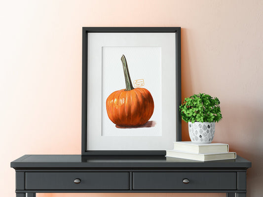 Pumpkin Watercolor | Giclée Print