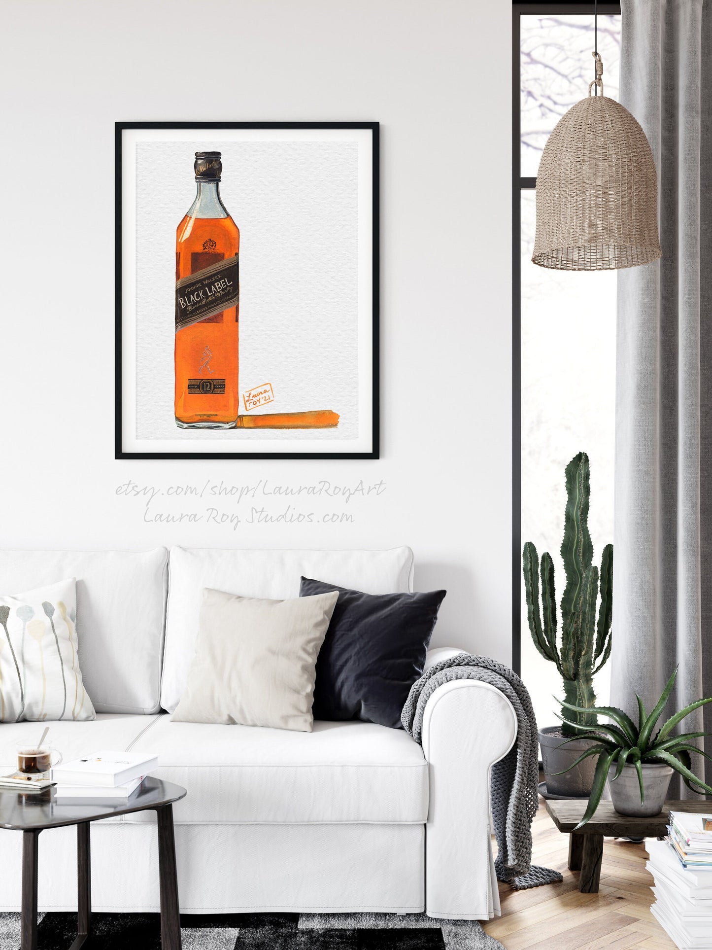 Johnny Walker Black Watercolor | Giclée Print