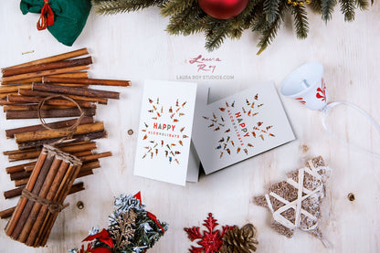 Whiskey Snowflake Holiday Card/Set