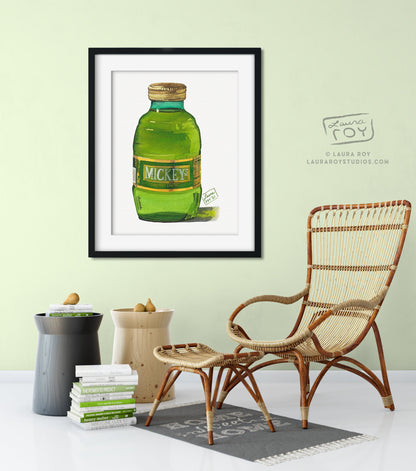 Mickey's Malt Liquor Watercolor | Giclée Print