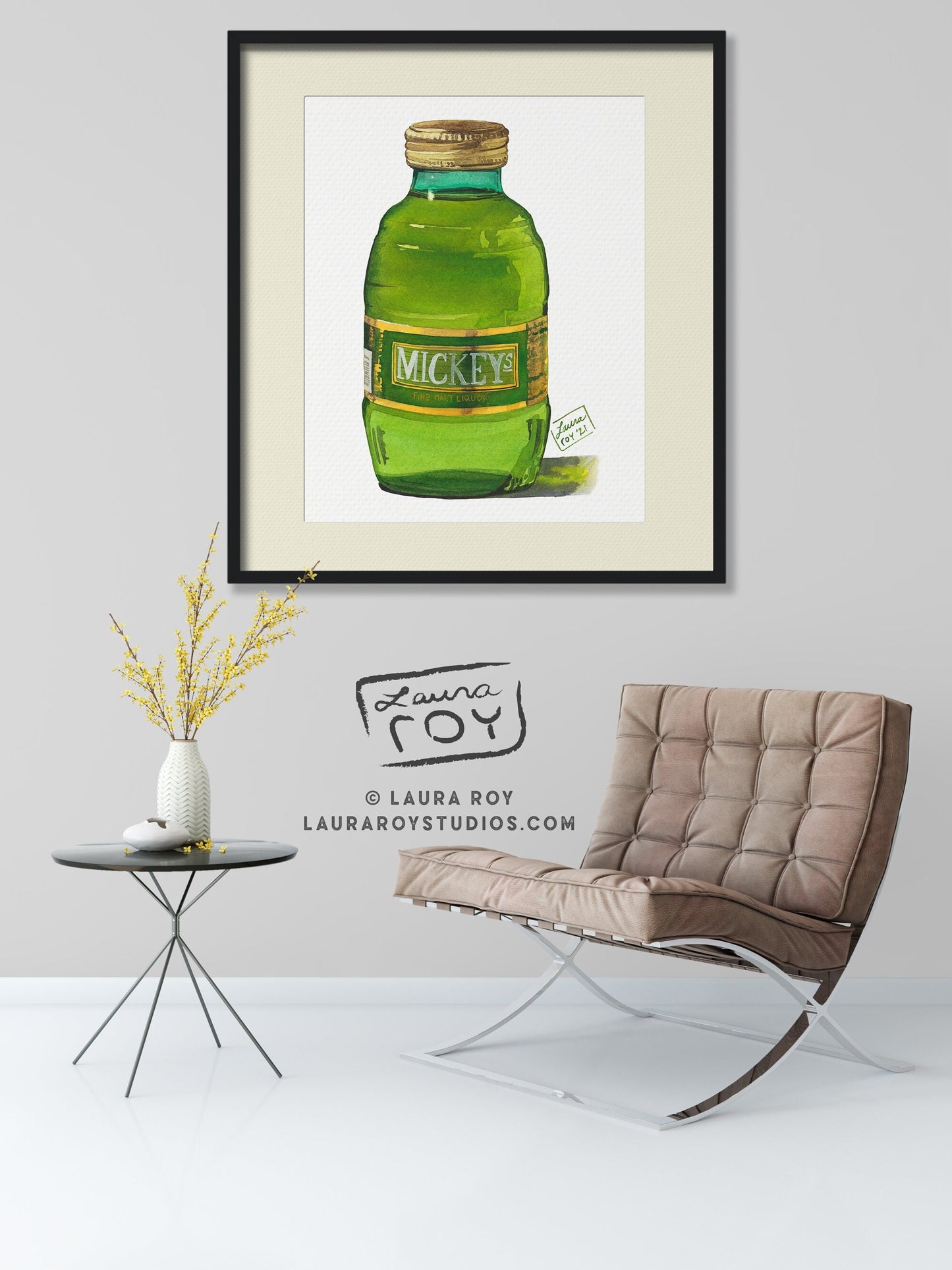 Mickey's Malt Liquor Watercolor | Giclée Print