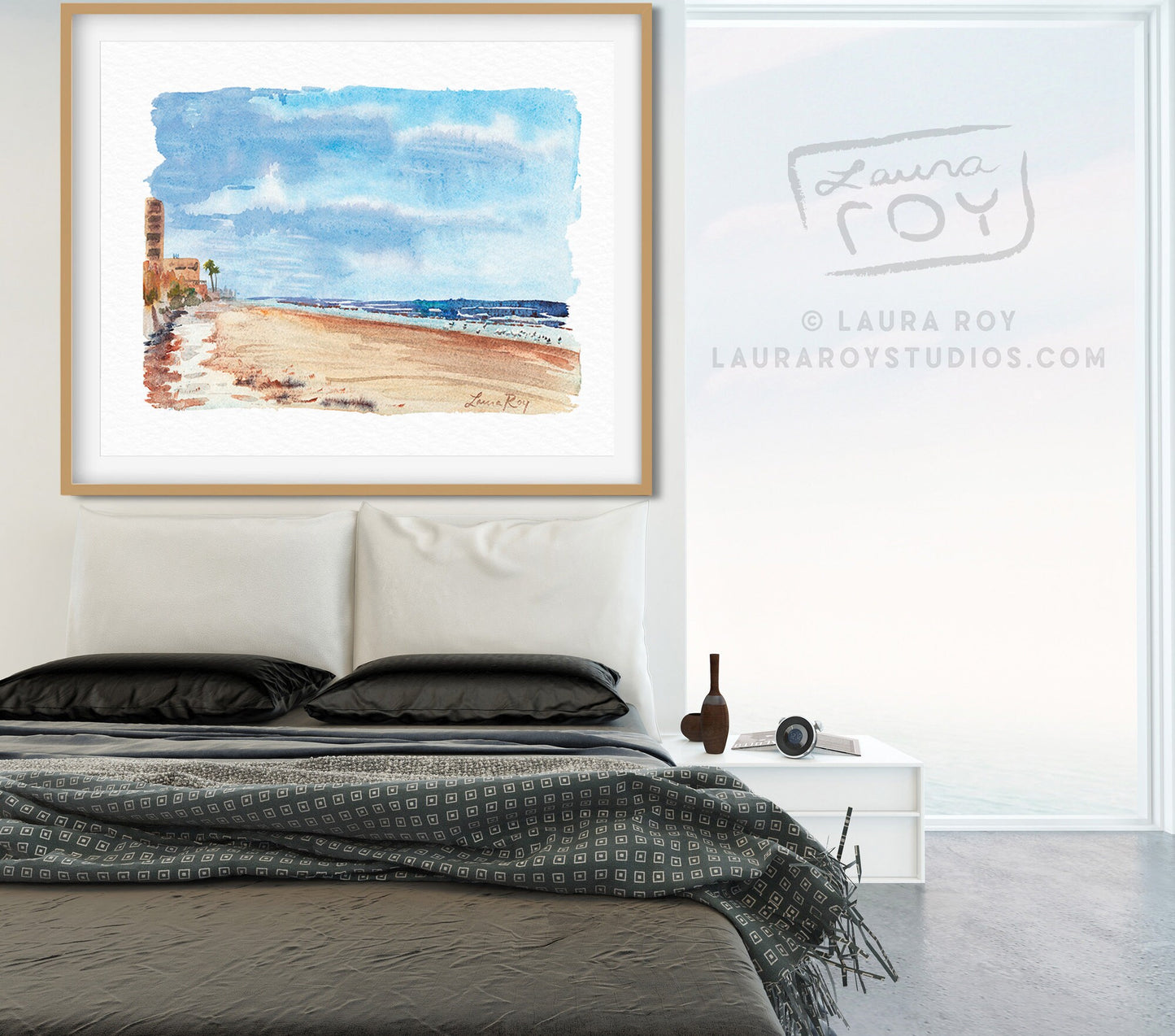 New Smyrna Gulls on the Surf Watercolor | Giclée Print